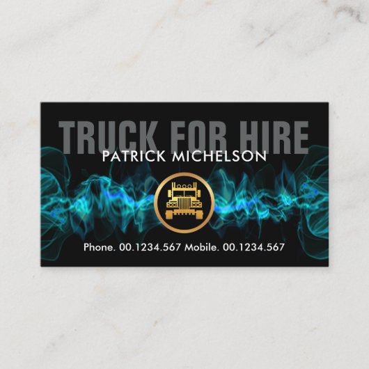 ホットブカッコいいルー電気稲妻金ゴールドセミトラック 名刺 (正面)