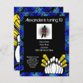 ホットブルーボーイの写真ボウリングパーティー招待状 招待状 (正面/裏面)