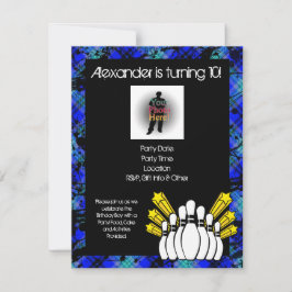 ホットブルーボーイズフォトボーリングパーティの招待状 招待状