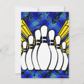 ホットブルーボーイパーソナライズされたボーリングパーティの招待状 招待状 (裏面)