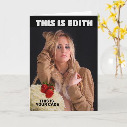 ホットブロンド男おもしろい性の友人誕生日カード カード (黄色い花)