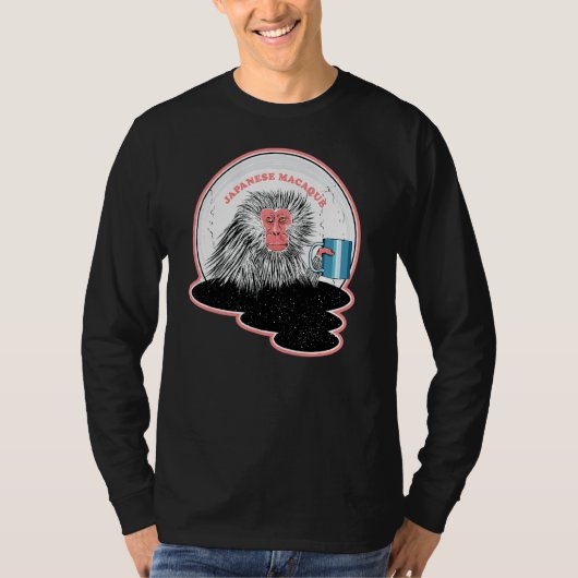 ホットプ日本のールにマカクのサル Tシャツ (正面)