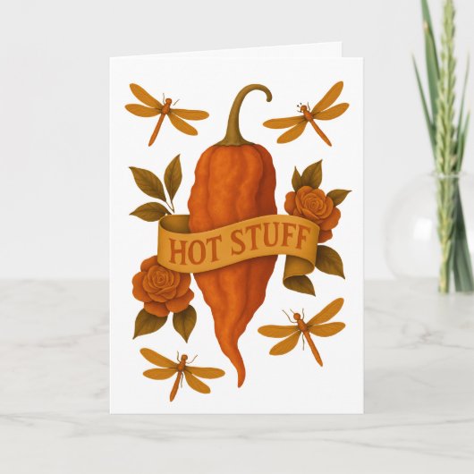 ホットペッおもしろいパー – Tattooスタイルバラトンフライ カード (正面)