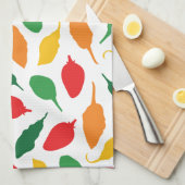 ホットペッカラフルパーズハーブガーデンパターン キッチンタオル (四つ折り)