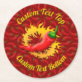 ホットペッパーと火炎ラウンド紙コースター ラウンドペーパーコースター (正面)