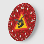 ホットペッパーの危険標識 ラージ壁時計 (傾斜)
