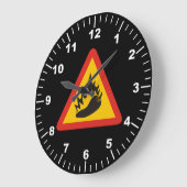 ホットペッパーの危険標識 ラージ壁時計 (傾斜)