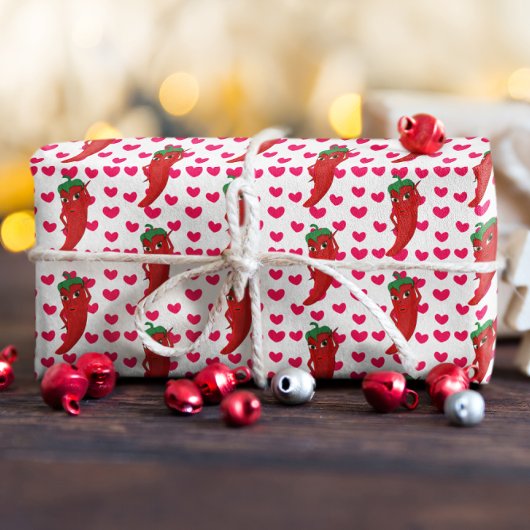 ホットペッパーDivaピンクハートパターンスケッチ ラッピングペーパー