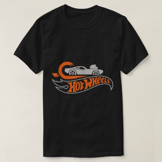 ホットホイールループと車のロゴ Tシャツ (デザイン正面)