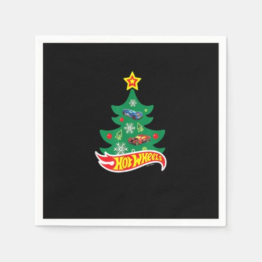 ホットホイール – ホットホイールクリスマスツリー スタンダードカクテルナプキン (正面)