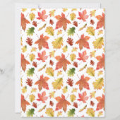 ホットポケットグラフィックスの白い秋の落ち葉のスクラップブッキングペーパー (正面)