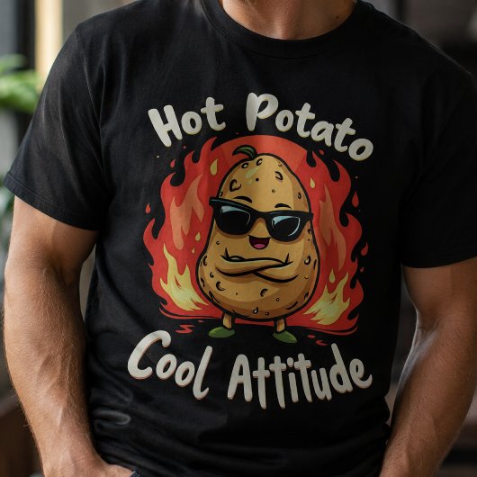 ホットポテトのクールな態度 面白いブラック Tシャツ