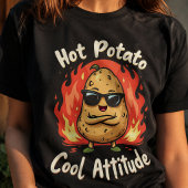 ホットポテトのクールな態度 面白いブラック Tシャツ