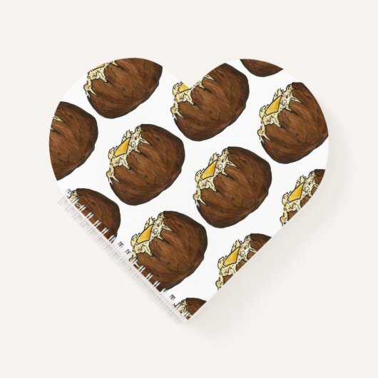 ホットポテト焼いたとバターピクニックフードグルメ ノートブック (正面)