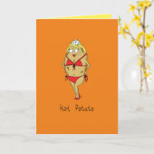 ホットポテト – ピンアップガールパングリーティングカード カード (黄色い花)