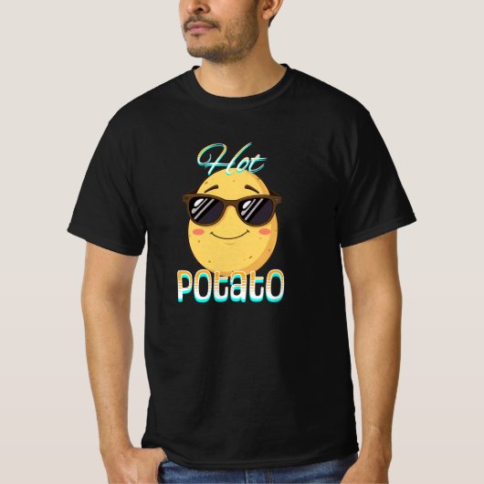ホットポテト | ポテトおもしろいプン Tシャツ (正面)