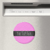 ホットマゼンタのシェブロンストライプ; レトロな黒板の外観 マグネット (インサイチュ (食洗機))