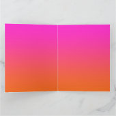 ホットマゼンタピンクと明るいオレンジグラデーション サンキューカード (内部)
