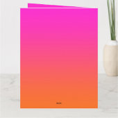 ホットマゼンタピンクと明るいオレンジグラデーション サンキューカード (裏面)