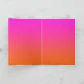 ホットマゼンタピンクと明るいオレンジグラデーション サンキューカード (内部)