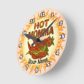 ホットママ ラウンド壁時計 (傾斜)