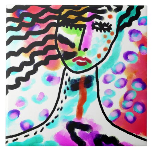 ホットメイスデジタル絵画抽象芸術 タイル (正面)