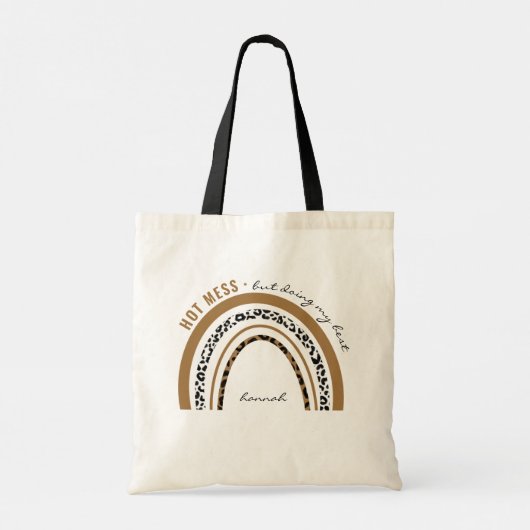ホットメイスマイ最高のアニマルプリントレインボー トートバッグ (裏面)