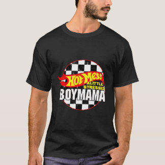 ホットメイスリトルストレストボーイマママレーシングカー Tシャツ