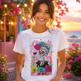 ホットメス シュガースカル ワイン好き タロット Tシャツ