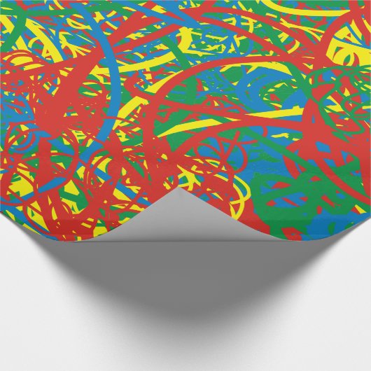 ホットメッカラフルシュイエローグリーンブルーレッド抽象芸術 ラッピングペーパー (角)