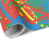 ホットメッカラフルシュイエローグリーンブルーレッド抽象芸術 ラッピングペーパー (ロールコーナー)