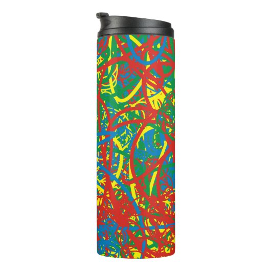 ホットメッカラフルシュレッドブルーイエローグリーン抽象芸術 タンブラー (回転右)