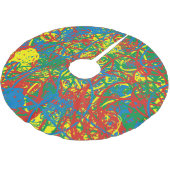 ホットメッカラフルスクリスマスカラーのスプラッシュレインボー ブラッシュドポリエステルツリースカート (アングル)