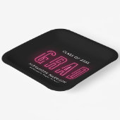 ホットモダンピンクのネオン卒業 ペーパープレート (傾斜あり)