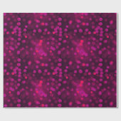 ホットモダンピンクの《写真》ぼけ味クリスマスライト抽象芸術 ラッピングペーパー (フラット)