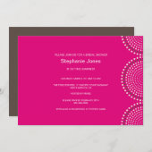 ホットモダンピンクサークルブライダルシャワー招待 招待状 (正面/裏面)