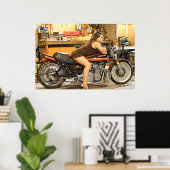 ホットモデル+ホットクラシックドラグバイク ポスター (ホームオフィス)