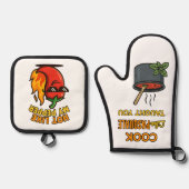 ホットライマイペッパーVer2オーブンミット&ポットホルダーセット 鍋つかみ&鍋敷きセット (正面)