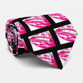 ホットリップピンク/ブラックタイユニセックスプ ネクタイ (ロール)