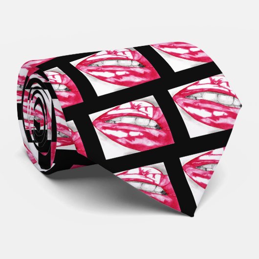 ホットリップ暗い赤紫色/ブラック ネクタイ (ロール)
