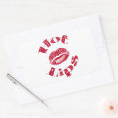 ホットリップ赤い唇 長方形シール (封筒)