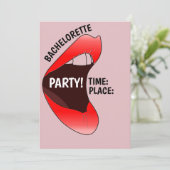 ホットレッドおもしろいリップバチェロレッテ招待状 招待状 (スタンド正面)
