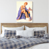 ホットレッドの髪の女性 キャンバスプリント (インサイチュ (寝室))