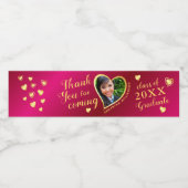 ホットレッドエレガントと金ゴールドありがとう2025卒業 ペットボトルラベル (シングルラベル)