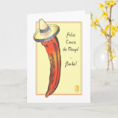 ホットレッドチリペッパーシンコデマイヨスペインのン カード (黄色い花)