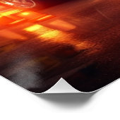 ホットレッドホイールシネマティックオートアートプリント ポスター (コーナー)