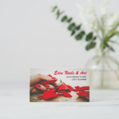 ホットレッド爪、 ネイルサロン 名刺 (スタンド正面)