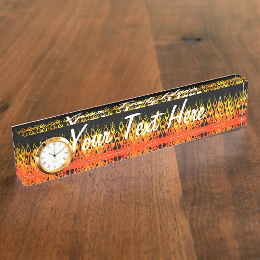 ホットレーシングフレイムグラフィック デスクネームプレート (側面)