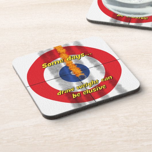 ホットロック'draw weight'カーラーのコースター – （赤） コースター (左側)