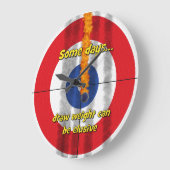 ホットロック'draw weight'カーラーの時計 – (赤) ラージ壁時計 (傾斜)